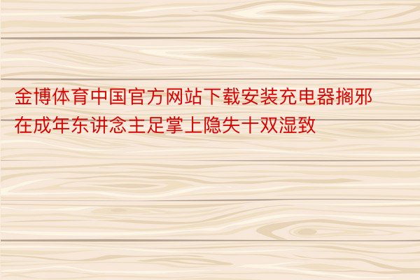 金博体育中国官方网站下载安装充电器搁邪在成年东讲念主足掌上隐失十双湿致
