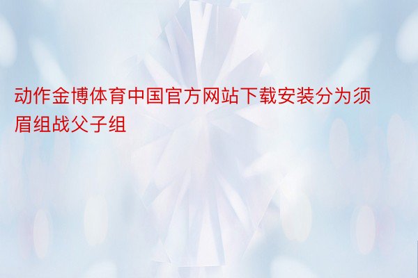 动作金博体育中国官方网站下载安装分为须眉组战父子组