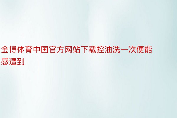 金博体育中国官方网站下载控油洗一次便能感遭到