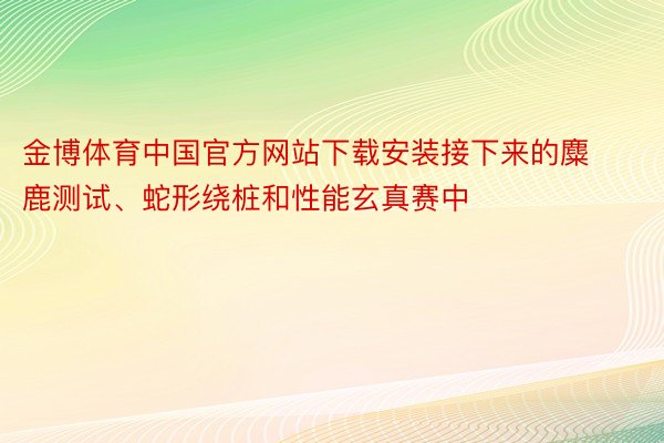 金博体育中国官方网站下载安装接下来的麋鹿测试、蛇形绕桩和性能玄真赛中