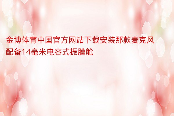 金博体育中国官方网站下载安装那款麦克风配备14毫米电容式振膜舱