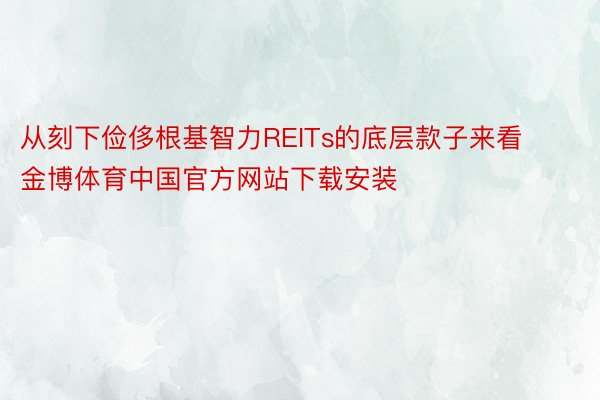 从刻下俭侈根基智力REITs的底层款子来看金博体育中国官方网站下载安装