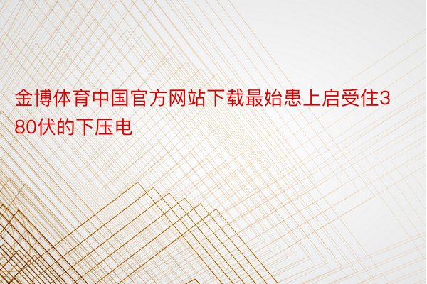 金博体育中国官方网站下载最始患上启受住380伏的下压电
