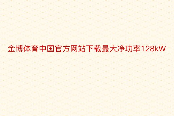 金博体育中国官方网站下载最大净功率128kW